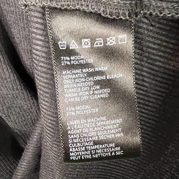 Silence and Noise grey ribbed deep v neck wrap top long sleeve size medium - Picture 4 of 6